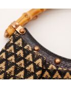 Sac Hobo Bambou Broderie noir - 29 x 24 x 3 cm