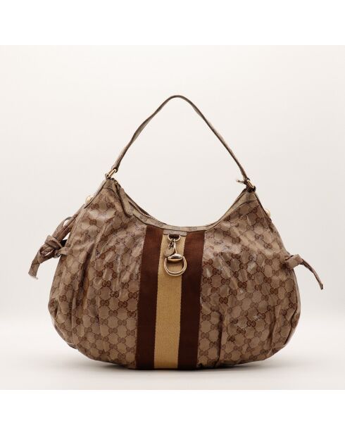 Sac Hobo Web Crystal marron - 38 x 27 x 13 cm