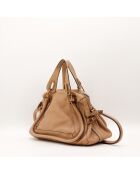 Sac en cuir Paraty beige - 36 x 24 x 15 cm
