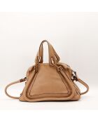 Sac en cuir Paraty beige - 36 x 24 x 15 cm