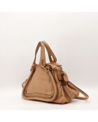 Sac en cuir Paraty beige - 36 x 24 x 15 cm