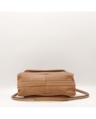 Sac en cuir Paraty beige - 36 x 24 x 15 cm