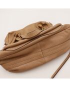 Sac en cuir Paraty beige - 36 x 24 x 15 cm
