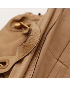 Sac en cuir Paraty beige - 36 x 24 x 15 cm