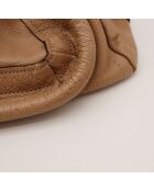 Sac en cuir Paraty beige - 36 x 24 x 15 cm