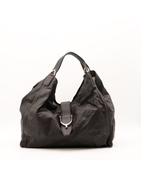 Sac en cuir Stirrup Hobo noir - 36 x 29 x 18 cm