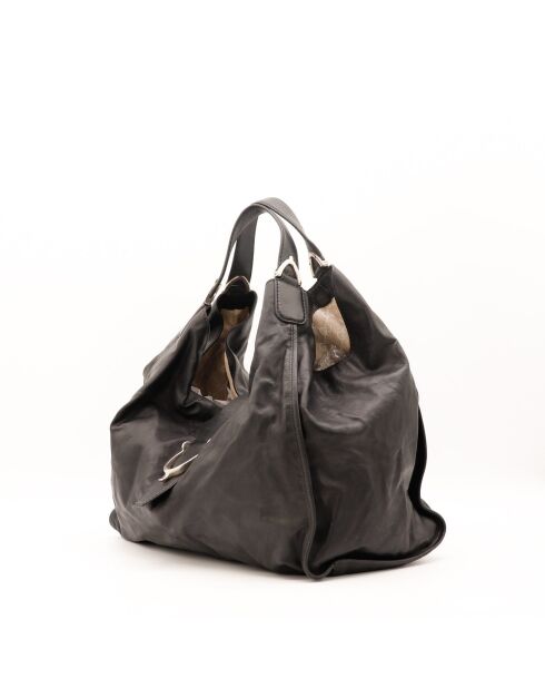 Sac en cuir Stirrup Hobo noir - 36 x 29 x 18 cm