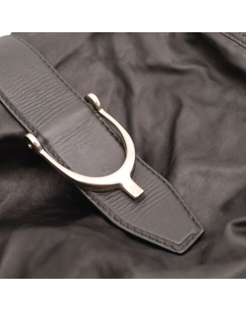 Sac en cuir Stirrup Hobo noir - 36 x 29 x 18 cm