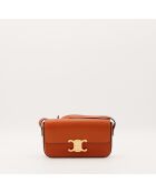 Sac en cuir Triomphe Claude cognac - 20.5 x 11.5 x 4 cm