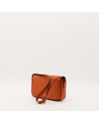 Sac en cuir Triomphe Claude cognac - 20.5 x 11.5 x 4 cm
