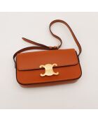 Sac en cuir Triomphe Claude cognac - 20.5 x 11.5 x 4 cm