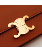 Sac en cuir Triomphe Claude cognac - 20.5 x 11.5 x 4 cm
