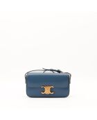 Sac en cuir Triomphe Claude bleu - 20.5 x 11.5 x 4 cm