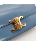 Sac en cuir Triomphe Claude bleu - 20.5 x 11.5 x 4 cm