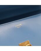Sac en cuir Triomphe Claude bleu - 20.5 x 11.5 x 4 cm