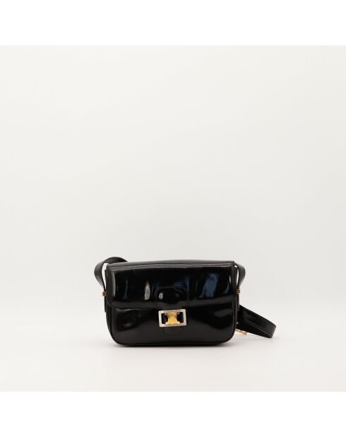 Sac en cuir Triomphe Vintage noir - 23 x 18 x 5 cm