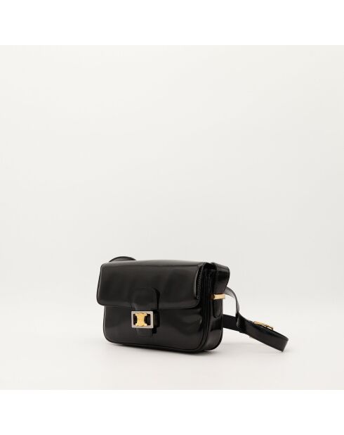 Sac en cuir Triomphe Vintage noir - 23 x 18 x 5 cm