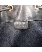 Sac en cuir Seau bleu nuit - 27 x 30 x 15 cm