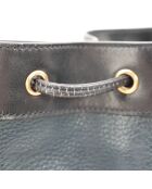 Sac en cuir Seau bleu nuit - 27 x 30 x 15 cm