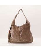 Sac New Jackie Velours marron - 36 x 29 x 5 cm