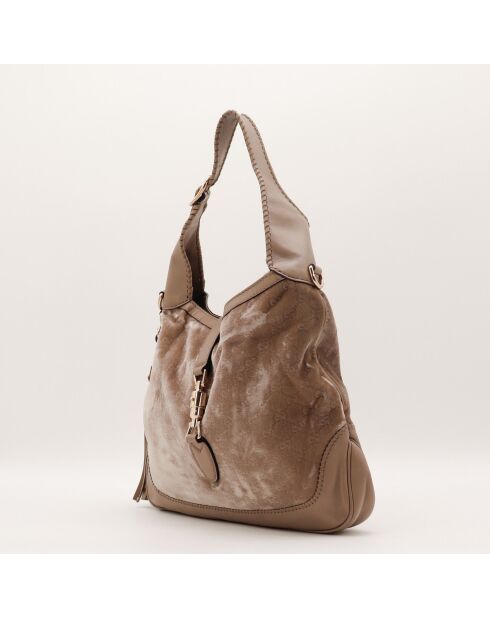 Sac New Jackie Velours marron - 36 x 29 x 5 cm
