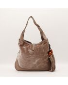 Sac New Jackie Velours marron - 36 x 29 x 5 cm