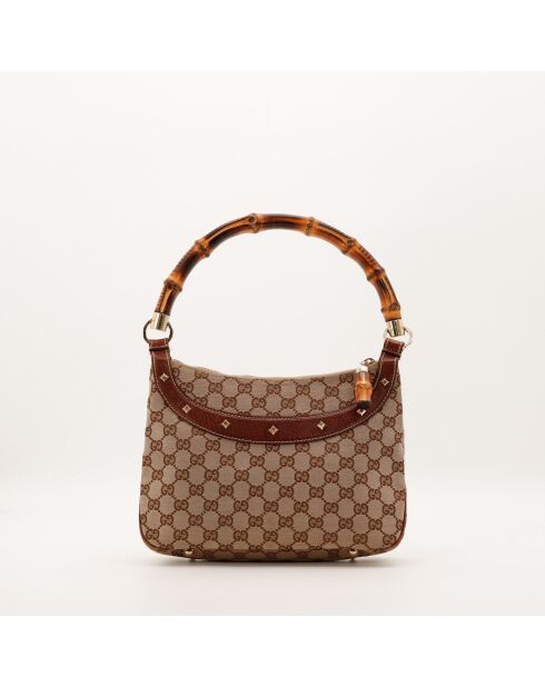 Sac Mini Hobo Anita Bambou beige - 28 x 19 x 7 cm