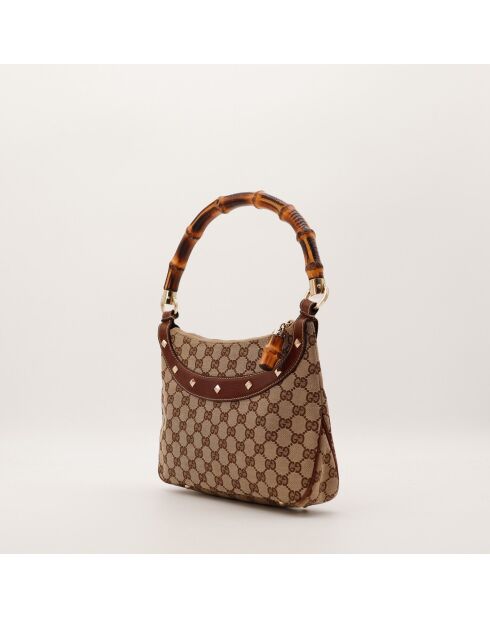 Sac Mini Hobo Anita Bambou beige - 28 x 19 x 7 cm