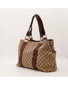 Tote bag Bambou marron - 38 x 30 x 14 cm