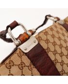 Tote bag Bambou marron - 38 x 30 x 14 cm
