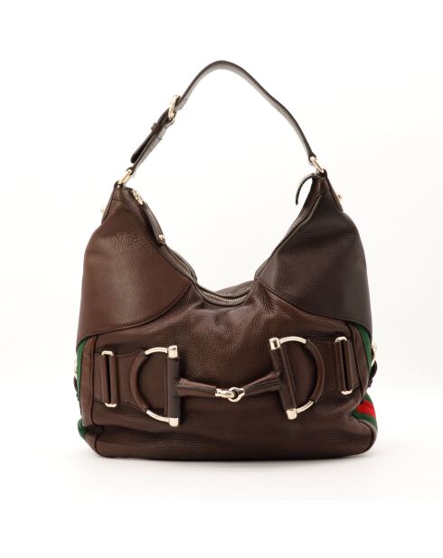 Sac en cuir Hobo Horsebit Heritage marron - 36 x 34 x 12 cm