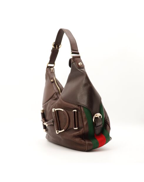 Sac en cuir Hobo Horsebit Heritage marron - 36 x 34 x 12 cm