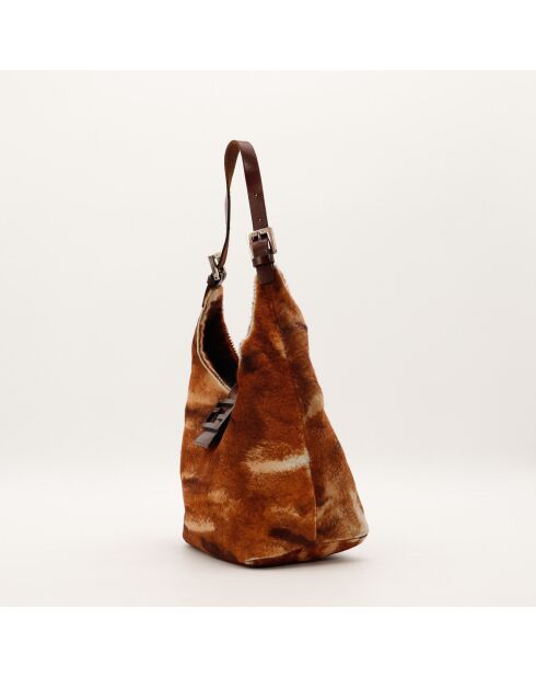 Sac en cuir Mamma fauve - 22 x 27 x 13 cm