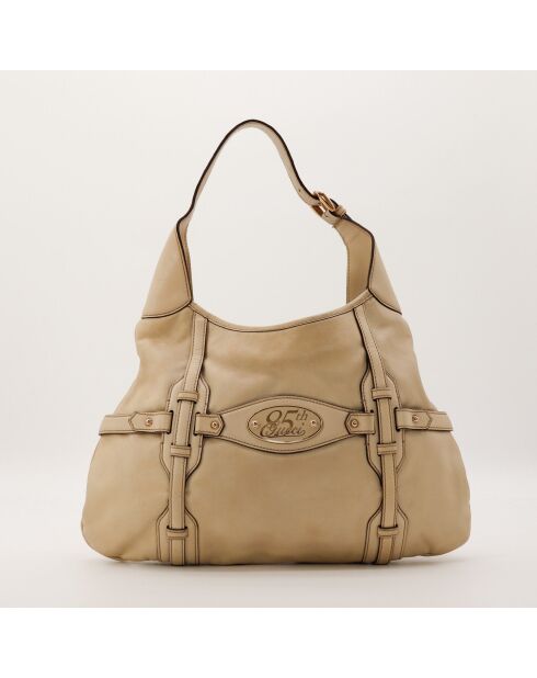 Sac en cuir Hobo Horsebit 85ème Anniversaire crème - 33 x 40 x 5 cm