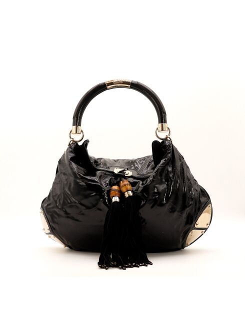 Sac en cuir Indy Hobo noir - 45 x 30 x 5 cm