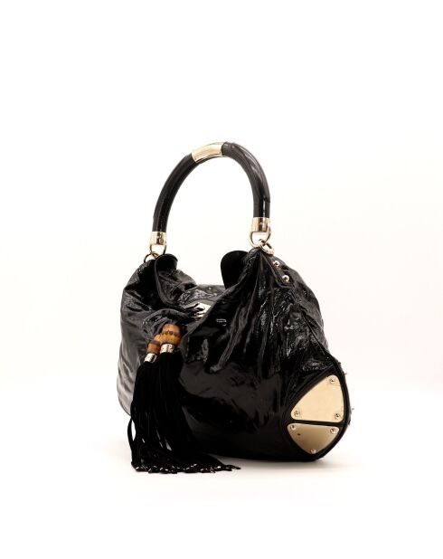 Sac en cuir Indy Hobo noir - 45 x 30 x 5 cm