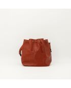 Sac en cuir Petit Noé Épi marron - 25 x 26 x 20 cm