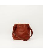 Sac en cuir Petit Noé Épi marron - 25 x 26 x 20 cm