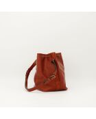 Sac en cuir Petit Noé Épi marron - 25 x 26 x 20 cm