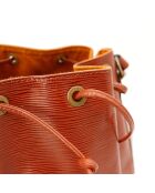 Sac en cuir Petit Noé Épi marron - 25 x 26 x 20 cm