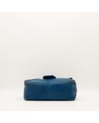 Sac en cuir Mamma Baguette bleu - 34 x 26 x 13 cm