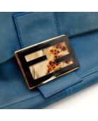 Sac en cuir Mamma Baguette bleu - 34 x 26 x 13 cm