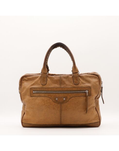 Sac en cuir City Work camel - 41 x 30 x 18 cm