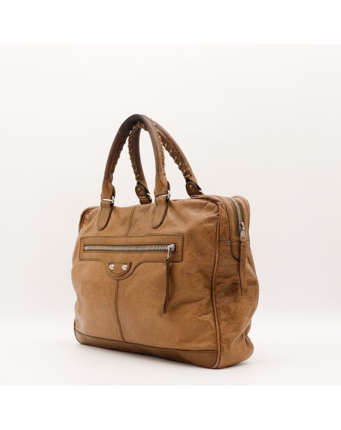 Sac en cuir City Work camel - 41 x 30 x 18 cm
