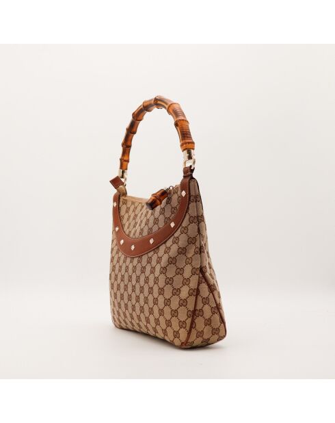 Sac Hobo Anita Bambou beige - 32 x 25 x 8 cm