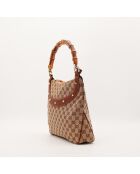 Sac Hobo Anita Bambou beige - 32 x 25 x 8 cm