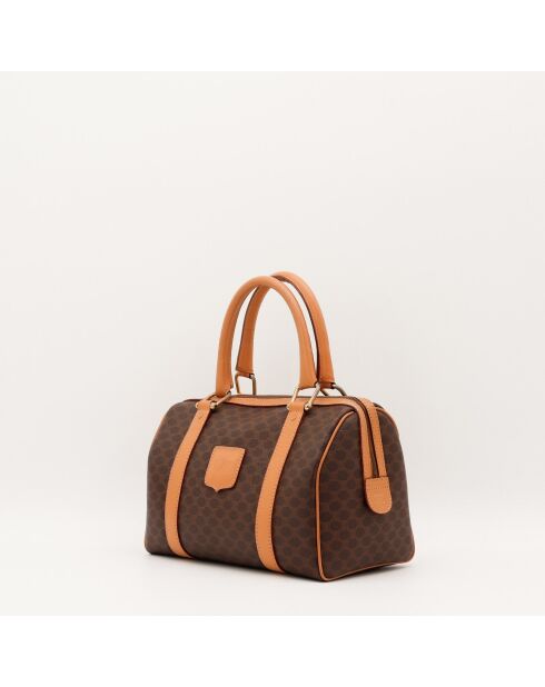 Sac Mini Boston Macadam marron - 25 x 15 x 14 cm