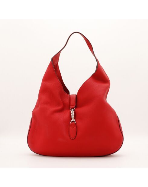 Sac en cuir Jackie rouge - 43 x 34 x 10 cm