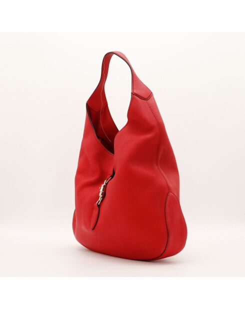 Sac en cuir Jackie rouge - 43 x 34 x 10 cm