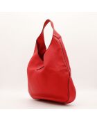 Sac en cuir Jackie rouge - 43 x 34 x 10 cm